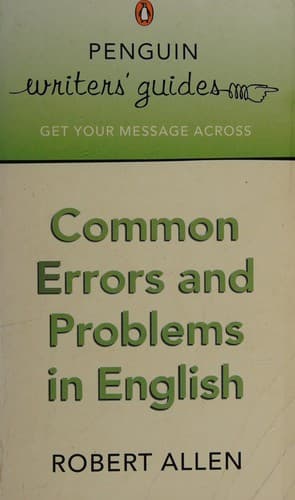 Common Errors in English book cover by Robert Allen
