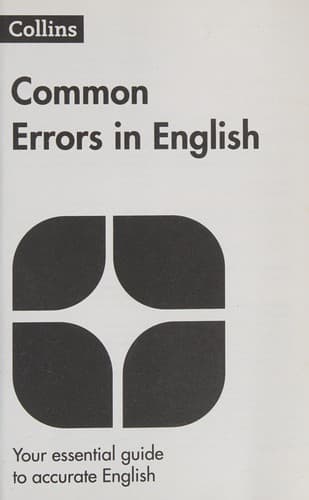 Common Errors in English book cover by Collins Dictionaries