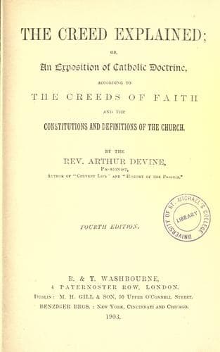 The creed explained book cover by Devine, Arthur
