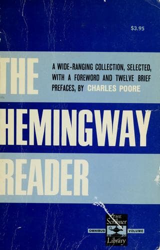 The Hemingway reader book cover by Ernest Hemingway