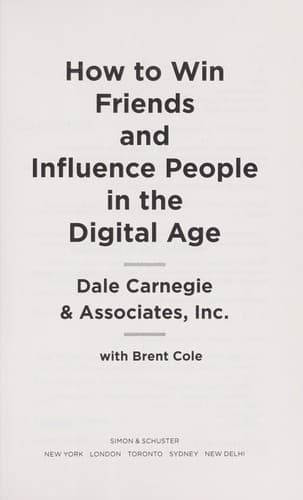 How to win friends and influence people in the digital age book cover by Brent Cole