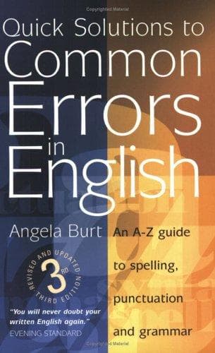 Quick solutions to common errors in English book cover by A. M. Burt